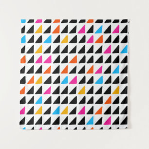 Tenture Aquarelle motif moderne avec triangles bleus. Mer