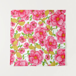 Tenture Aquarelle motif sans couture avec fleurs. Vintage 