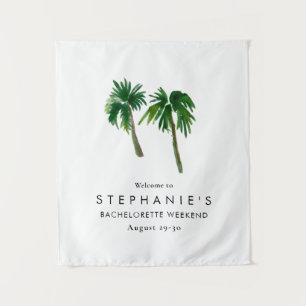 Tenture Aquarelle Palmiers Tropicaux Enterrement de Vie de