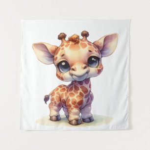 Tenture Aquarelle petite girafe