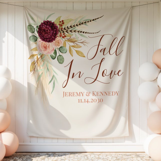 Tenture Aquarelle rustique Chute Florale Mariage fond (Créateur téléchargé)