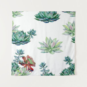 Tenture Aquarelle succulent sans soudure motif, echeverie 