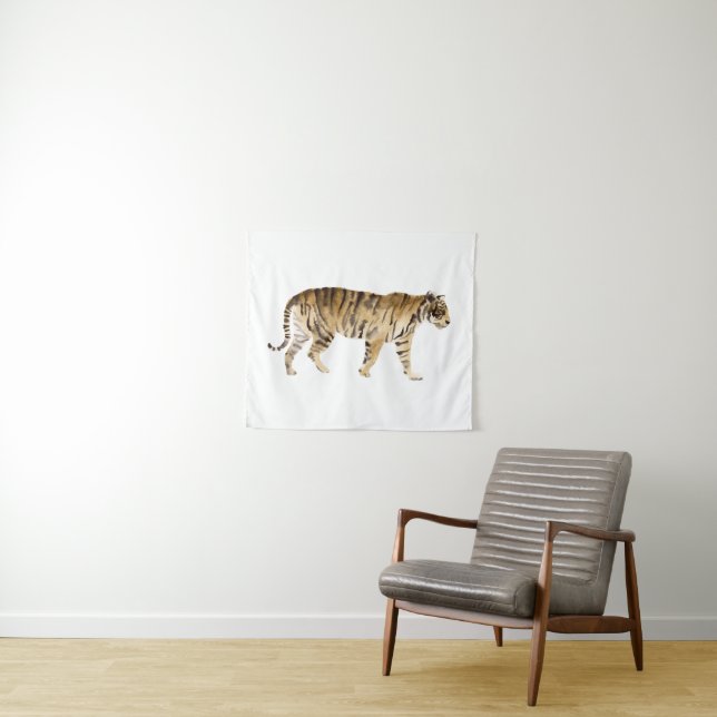 Tenture Aquarelle Tigre Marcher (En situation (horizontale))