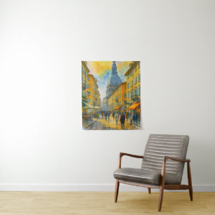 Tenture Aquarelle Turin Italie – Mole Antonelliana Ville