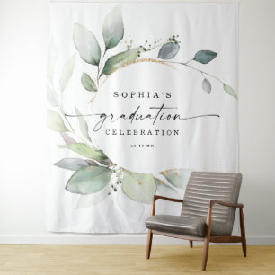 Tenture Aquarelle Verdure Graduation Photo Prop fond