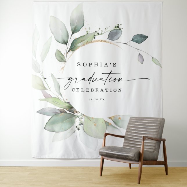 Tenture Aquarelle Verdure Graduation Photo Prop fond (En situation)