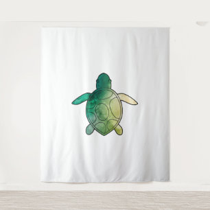 Tenture Aquarelle verte de la tortue marine