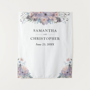 Tenture Aquarelle violet Mariage Floral fond photo