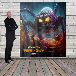 Tenture Araignée d'horreur d'Halloween grande toile de fon