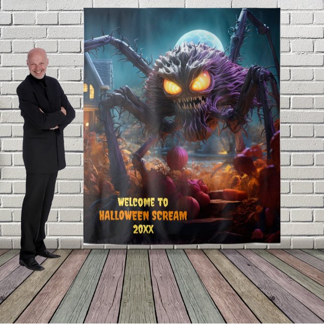 Tenture Araignée d'horreur d'Halloween grande toile de fon (Créateur téléchargé)