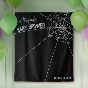 Tenture Araignée large Web Halloween Baby shower fond