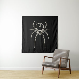 Tenture Araignée - Noir de chauve-souris et Blanc d'os