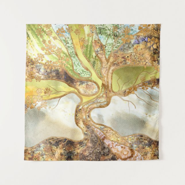 Tenture Arbre de mosaïque - Arbre de vie (Devant)