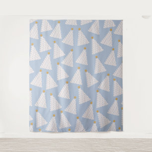 Tenture Arbre de Noël bleu Motif