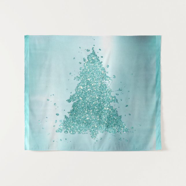 Tenture Arbre de Noël élégant | Luxe Éclaboussures Aqua Me (Devant (Horizontal))