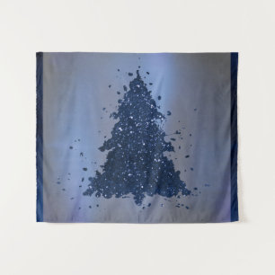 Tenture Arbre de Noël Moody Classy Navy Blue Splatter