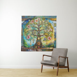 Tenture Arbre de Vie Fleurissant des 7 Chakras
