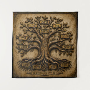 Tenture Arbre de Vie Juif - Bénédictions Hébraïques