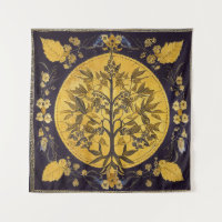 Arbre de vie par kedoki broderie en or noir Throw