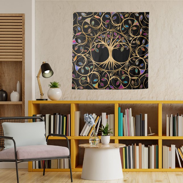 Tenture Arbre de vie - Yggdrasil - feuille coloré (Créateur téléchargé)