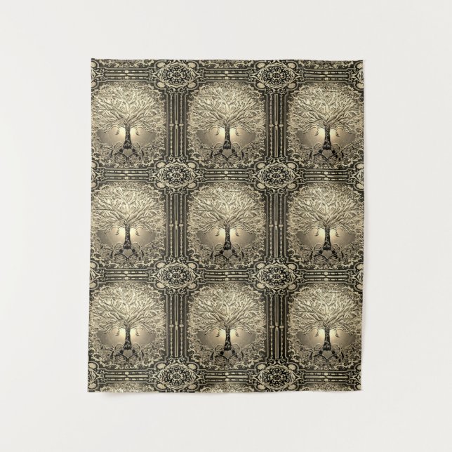 Tenture Arbre d'or de la vie Ancien Rustique (Devant)