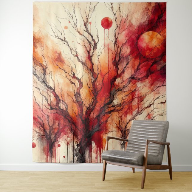 Tenture Arbre mort 4 - Aquarelle (En situation)