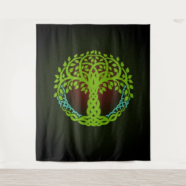 Tenture Arbre viking de Yggdrasil Edda Nordic Design (Devant)
