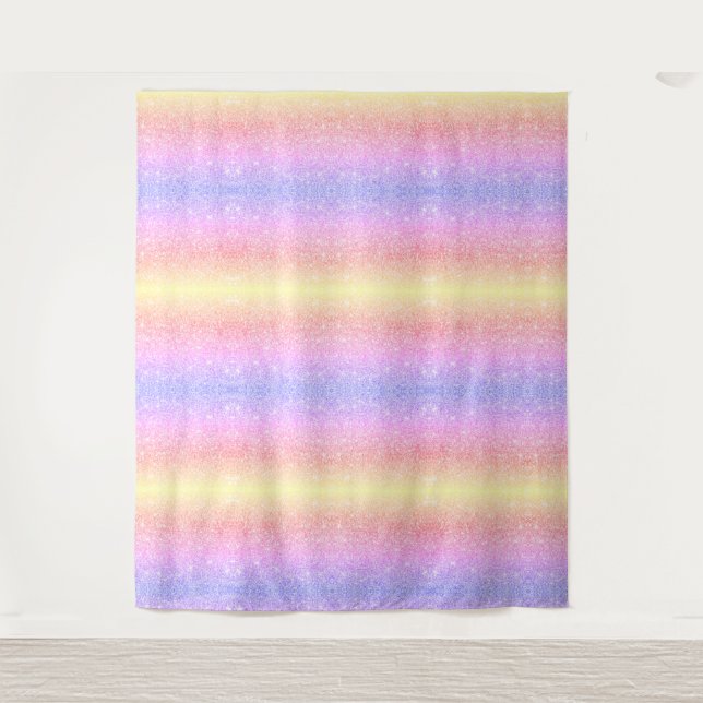 Tenture Arc-en-ciel Pastel Pailleté (Devant)
