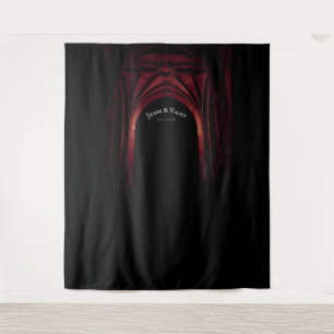 Tenture Arc gothique Élégant Mariage Noir Rouge foncé