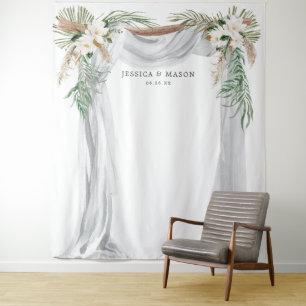 Tenture Arche de mariage bohème toile de fond Photobooth
