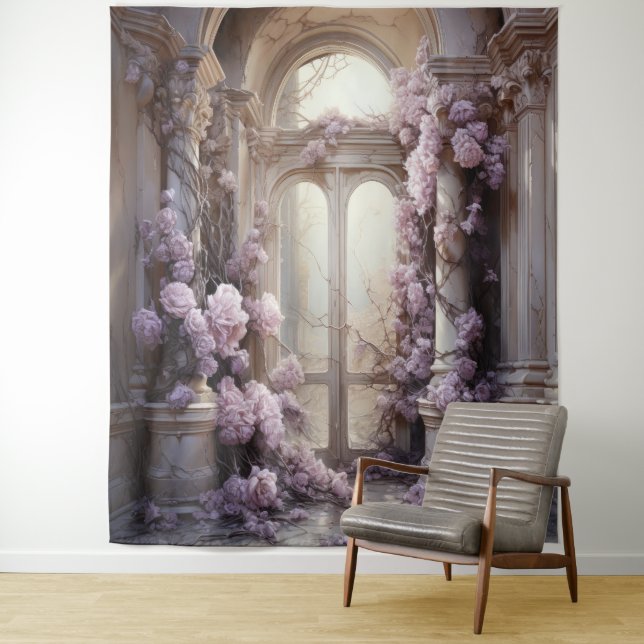Tenture Arche romantique Roses Roses Roses Roses pendantes (En situation)