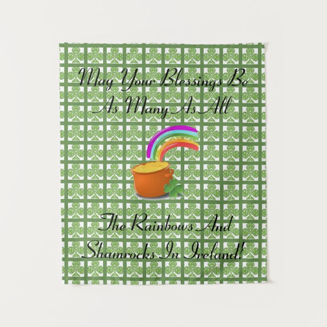 Tenture Arcs-en-ciel et shamrocks (Devant)