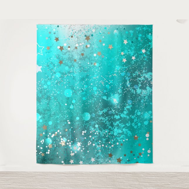 Tenture Arrière - plan à huile Turquoise de la menthe (Devant)