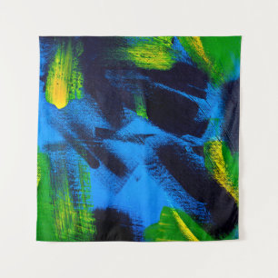 Tenture arrière - plan Abstrait. Acrylique noir, jaune, bl