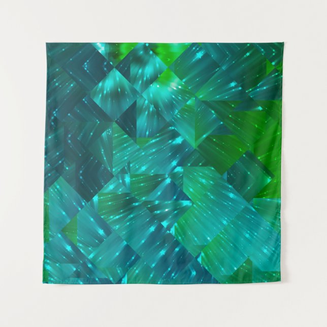 Tenture arrière - plan abstrait. mosaïque bleue et verte (Devant)