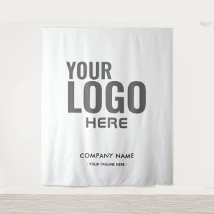 Tenture Arrière-plan blanc du logo personnalisé de l'entre