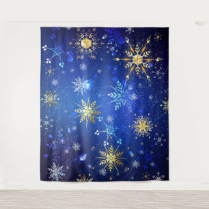 Tenture Arrière - plan Bleu XMAS avec des flocons de neige