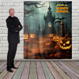 Tenture Arrière-plan de la scène du cimetière d'Halloween
