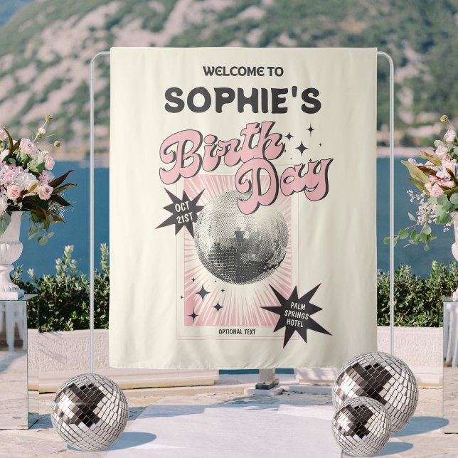 Tenture Arrière-plan de l'anniversaire de la discothèque R (Créateur téléchargé)