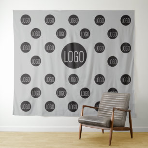 Tenture Arrière-plan du logo personnalisé gris Étape de l'