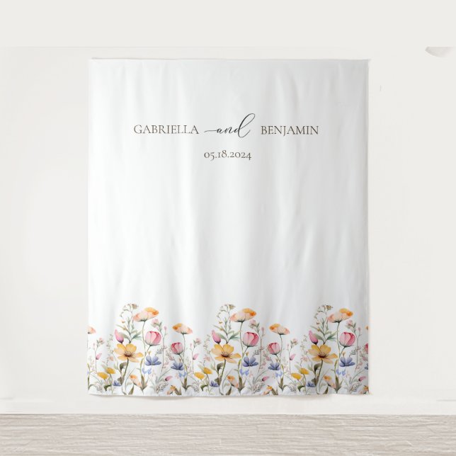 Tenture Arrière-plan du Mariage de Fleur sauvage de couleu (Devant)