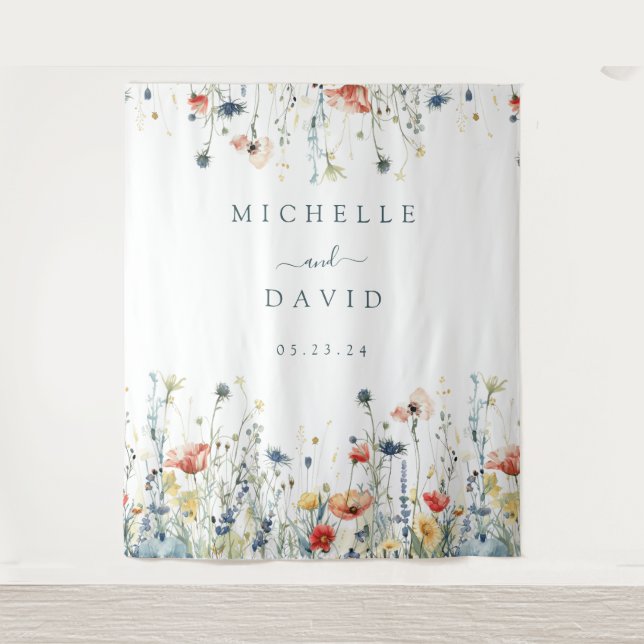 Tenture Arrière-plan du Mariage Fleur sauvage dynamique (Devant)