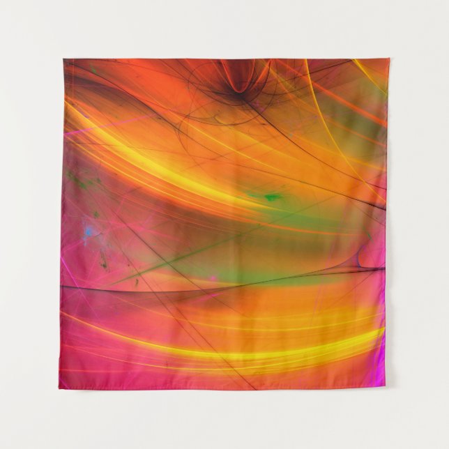 Tenture arrière - plan fractal abstrait jaune 3d rendu3d, (Devant)