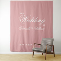 Arrière-plan mariage Dusty Rose Script simple et é