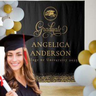 Tenture Arrière-plan photo pour la graduation en noir et o