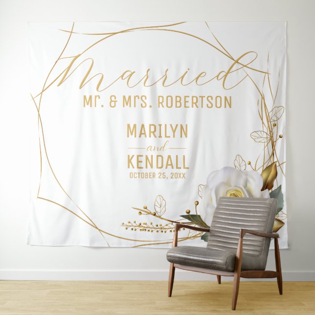 Tenture Arrière-plan rose Mariage Gold (En situation (horizontale))