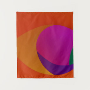 Tenture Art abstrait rose, orange et violet