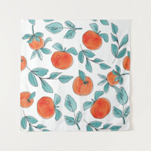 Tenture Art de ligne orange : motif transparent