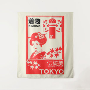 Tenture Art de mode rétro Kim0no japonais