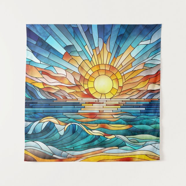 Tenture Art de mosaïque Ocean Sunset (Devant)